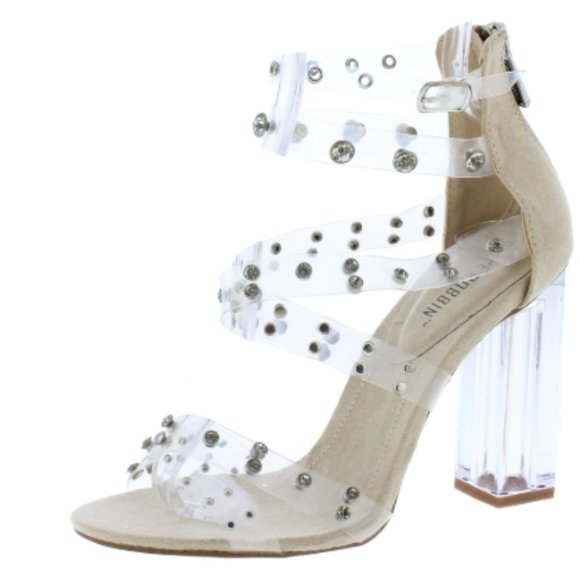 diamond wrapped strappy heels